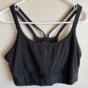 Black Strappy Women's Sports Bra